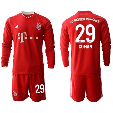 Fußballtrikots FC Bayern München Kingsley Coman 29 Kinder Heim Trikotsatz 2020-2021 Langarm